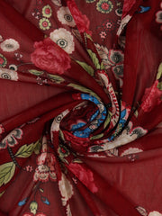 Load image into Gallery viewer, Everly Floral on Burgundy Stretch Mesh