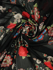 Load image into Gallery viewer, Everly Floral on Black Stretch Mesh