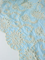 Load image into Gallery viewer, 1YD 12IN REMNANT; Light Blue Sanibel 100% Cotton Broderie Anglaise