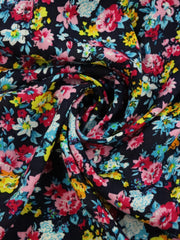 Load image into Gallery viewer, Flower Bed on Navy Rayon Challis