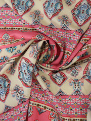 Load image into Gallery viewer, Melon Pink & Aqua Boho Stripe Rayon Challis