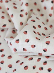 Load image into Gallery viewer, Acorn Dot on Ivory Linen Rayon Blend