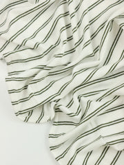 Load image into Gallery viewer, Light Olive Double Pinstripe Rayon Spandex Jersey | Made in USA