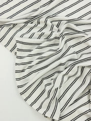 Load image into Gallery viewer, Black Double Pinstripe Rayon Spandex Jersey | Made in USA