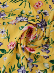 Load image into Gallery viewer, Garden Floral on Yellow Rayon Challis
