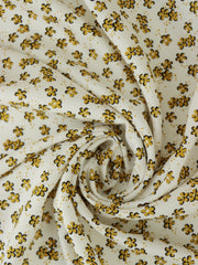 Load image into Gallery viewer, Gold Cloverfield on Ivory Rayon Challis
