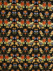 Load image into Gallery viewer, Yellow & Orange Floral on Black Rayon Challis