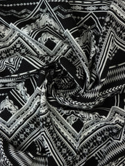 Load image into Gallery viewer, Black & White Chevron Rayon Challis