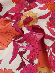 Load image into Gallery viewer, Tropical Fuchsia Floral Italian Linen Viscose