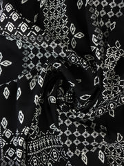 Load image into Gallery viewer, Patchwork on Black Rayon Challis