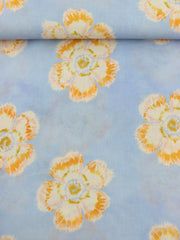 Load image into Gallery viewer, Tie Dye Flowers on Soft Peri Italian Linen Viscose