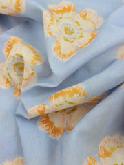 Load image into Gallery viewer, Tie Dye Flowers on Soft Peri Italian Linen Viscose