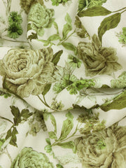 Load image into Gallery viewer, Green Roses & Vines Italian Linen Viscose