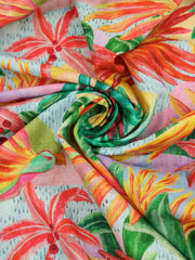 Load image into Gallery viewer, Macaws in the Palms Italian Linen Viscose