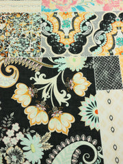 Load image into Gallery viewer, Black Floral Block Print Italian Cotton Organza