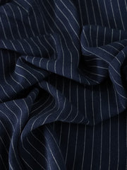 Load image into Gallery viewer, Navy Pinstripe Luxor Heavy Linen Slub