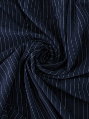 Load image into Gallery viewer, Navy Pinstripe Luxor Heavy Linen Slub