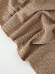 Load image into Gallery viewer, Mocha Pinstripe Luxor Heavy Linen Slub