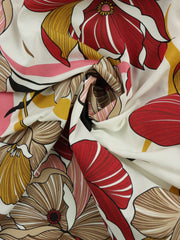 Load image into Gallery viewer, Red Retro Blooms Print Italian Cotton Shirting