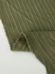 Load image into Gallery viewer, Olive Pinstripe Luxor Heavy Linen Slub