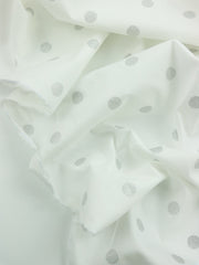 Load image into Gallery viewer, Silver Sparkle Polka Dot Print Italian Cotton Shirting