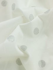 Load image into Gallery viewer, Silver Sparkle Polka Dot Print Italian Cotton Shirting