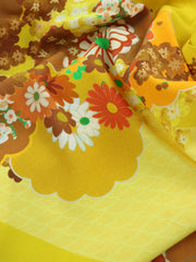 Load image into Gallery viewer, Golden Blooms Viscose Crepe