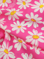 Load image into Gallery viewer, Daisies on Hot Pink Print Italian Cotton Blend