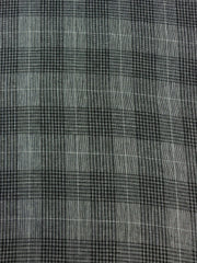 Load image into Gallery viewer, Black & Ivory Window Pane Plaid Italian Linen Cotton
