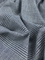 Load image into Gallery viewer, Navy & Ivory Glen Plaid Italian Linen Cotton