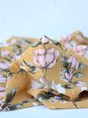 Load image into Gallery viewer, Emilia on Mustard Swiss Dot Poly Woven