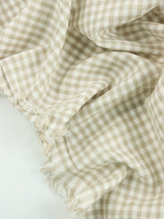 Load image into Gallery viewer, Ivory & Beige Gingham Italian Linen Cotton