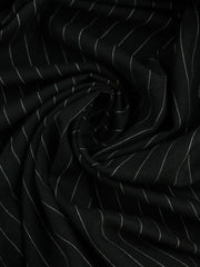 Load image into Gallery viewer, White Stripe on Black Italian Linen Cotton