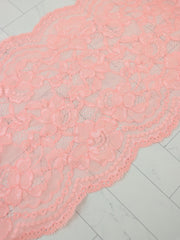 Load image into Gallery viewer, Peachy Coral 9" Wide Stretch Lace