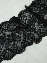 Load image into Gallery viewer, Black 6.75" Wide Stretch Lace