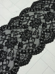 Load image into Gallery viewer, Black 6.75" Wide Stretch Lace