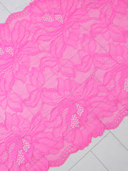 Load image into Gallery viewer, Neon Crystal Pink 8.75" Wide Stretch Lace
