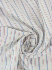 Load image into Gallery viewer, Red & Blue on White Ticking Stripe Cotton Linen | Designer Deadstock