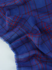 Load image into Gallery viewer, Ruby Plaid on Royal Cotton Double Gauze | Designer Deadstock