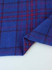 Load image into Gallery viewer, Ruby Plaid on Royal Cotton Double Gauze | Designer Deadstock
