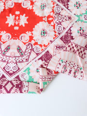 Load image into Gallery viewer, Hot Red/Mint/Boysenberry Boho Rayon Challis