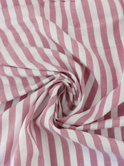 Load image into Gallery viewer, 2YD 25IN REMNANT; Red & White 3/8" Stripe Cotton Shirting | Designer Deadstock