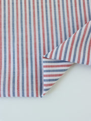 Load image into Gallery viewer, Red, White & Blue Mini Stripe Cotton Shirting | Designer Deadstock