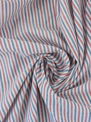 Load image into Gallery viewer, Red, White & Blue Mini Stripe Cotton Shirting | Designer Deadstock