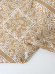 Load image into Gallery viewer, Square Paisley on Beige Rayon Challis
