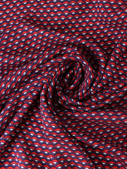Load image into Gallery viewer, Red, White & Navy Shapes Rayon Challis