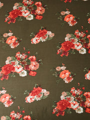 Load image into Gallery viewer, Pippa Floral on Olive Rayon Challis