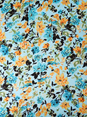 Load image into Gallery viewer, Shae Floral on Aqua Rayon Challis