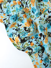 Load image into Gallery viewer, Shae Floral on Aqua Rayon Challis