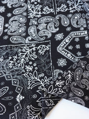 Load image into Gallery viewer, Black Bandana Rayon Challis